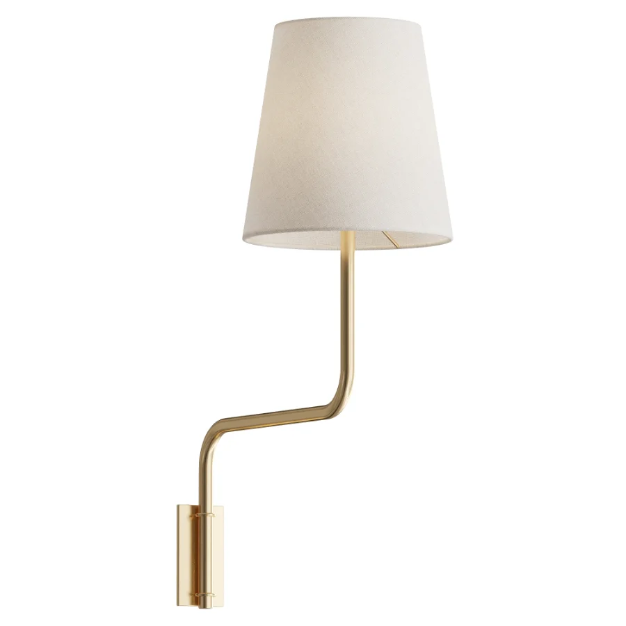 Swedish Designer Wall Light Brass Fabri Sweden 1940s - Image 2