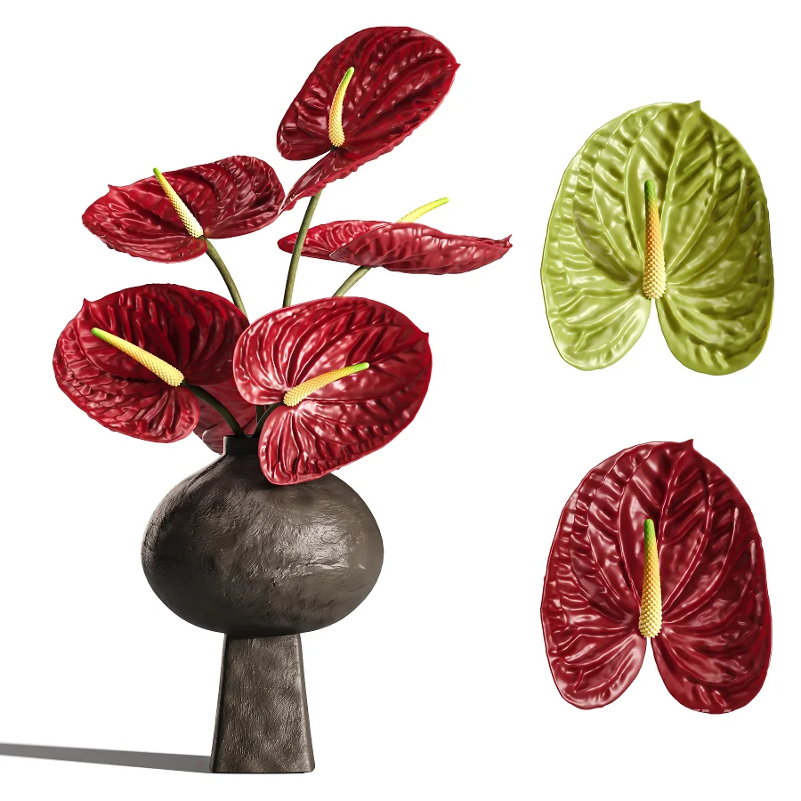 Burgundy and Olive Anthurium 61 - Image 1