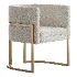 Parsons Arm Chair Leather Indoor Dining Chair with Gold Frame - Thumbnail 2