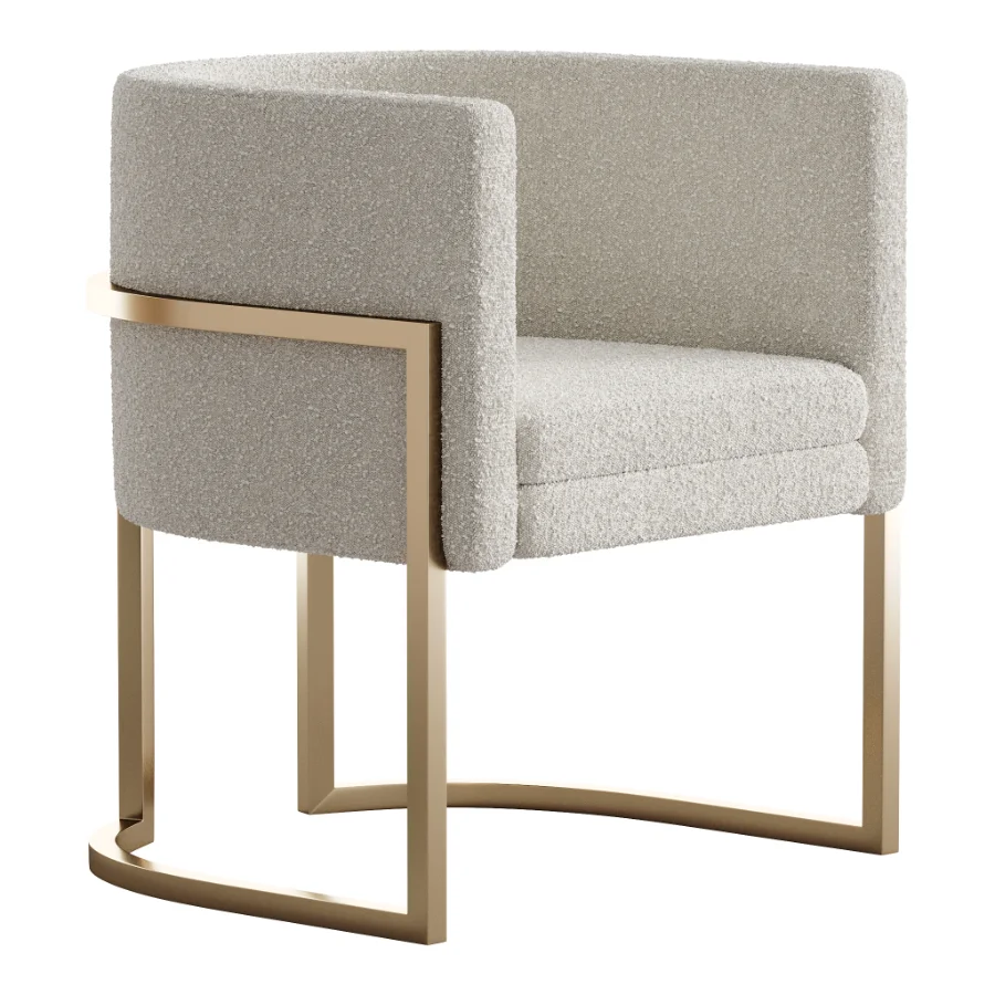 Parsons Arm Chair Leather Indoor Dining Chair with Gold Frame - Image 2