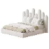 Nyasia Velvet Fabric Special Design Headboard Bed Frame - Thumbnail 1