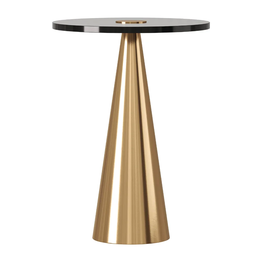 Addyson Grey Marble And Gold Side Table - Image 2