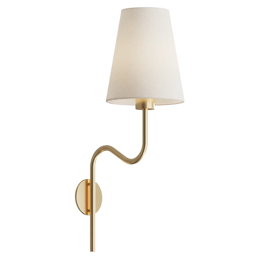 Swedish Designer Wall Light Brass Fabric Sweden 1930s - Image 2
