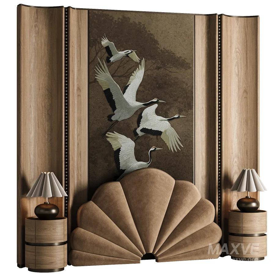 Vintage Crane Bed Set05 - Image 1