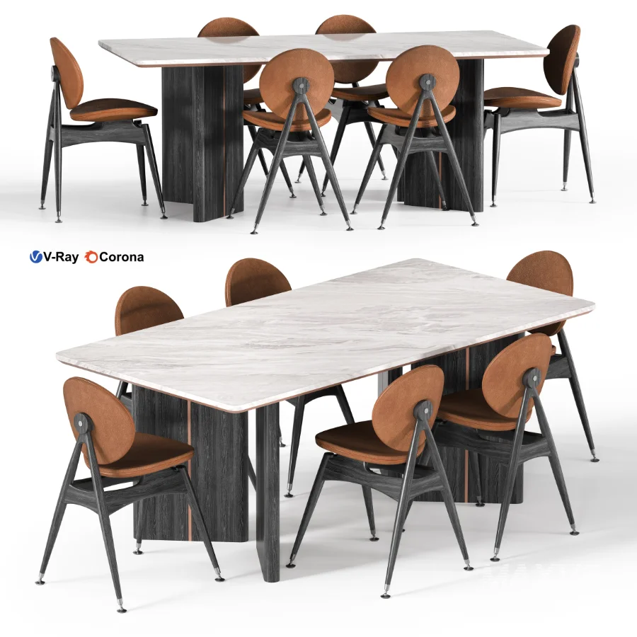 MODERN DINING TABLE AND CHAIRS - Image 1