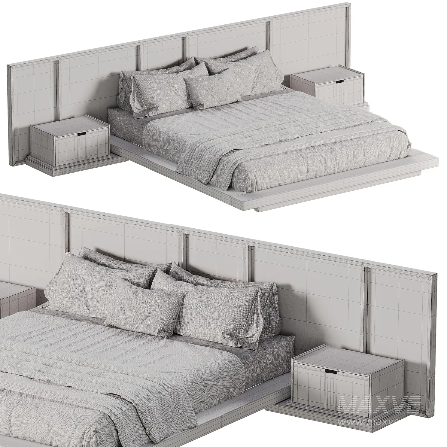 Japandi Double Bed 01 - Image 5