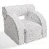 Modern Curved Upholstered Lounge Armchair - Thumbnail 1
