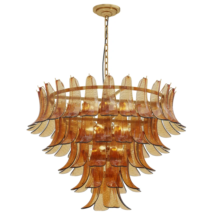 Artisanal Amber Glass Pendant Light - Image 1