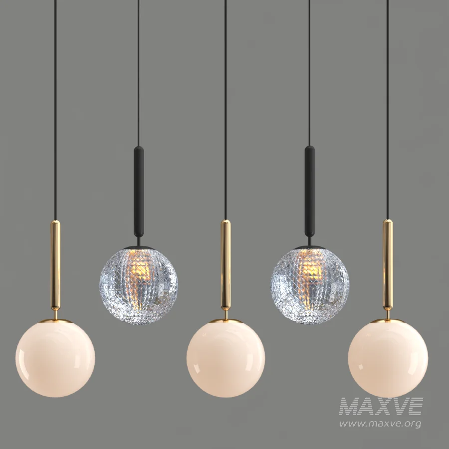 Glass ball pendant lamp - Image 4