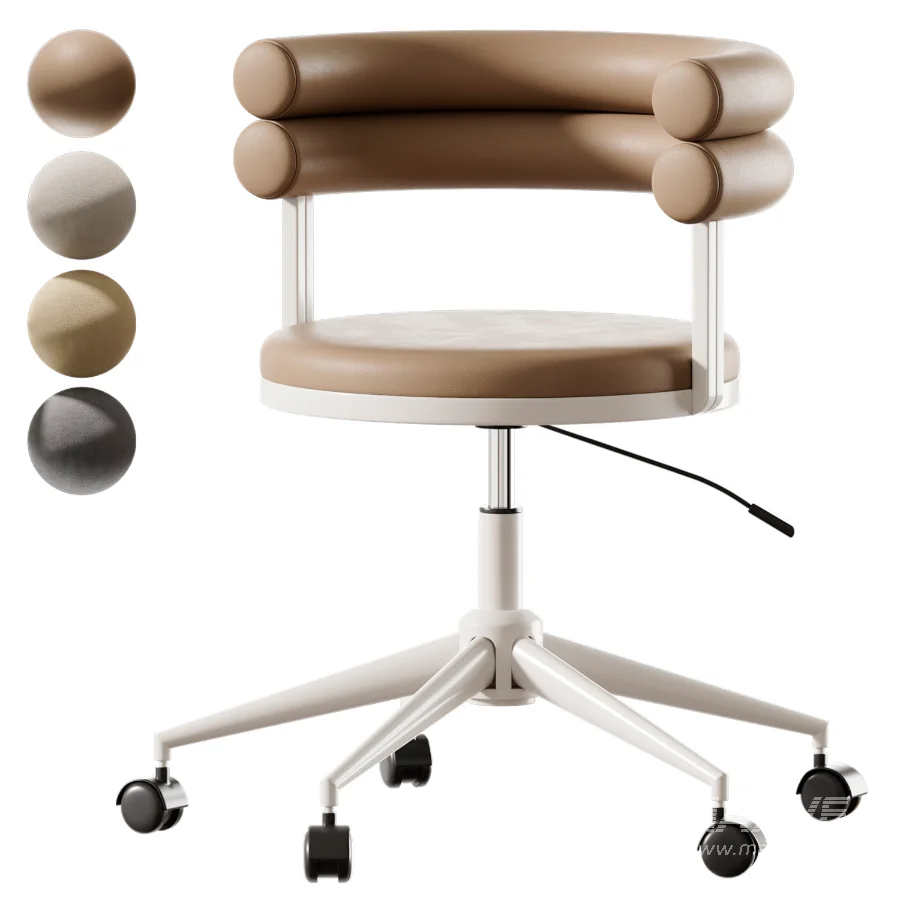 Ponty light gray office chair - Image 4