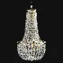 Pioni 3 light antique brass crystal glass chandelier - Thumbnail 2