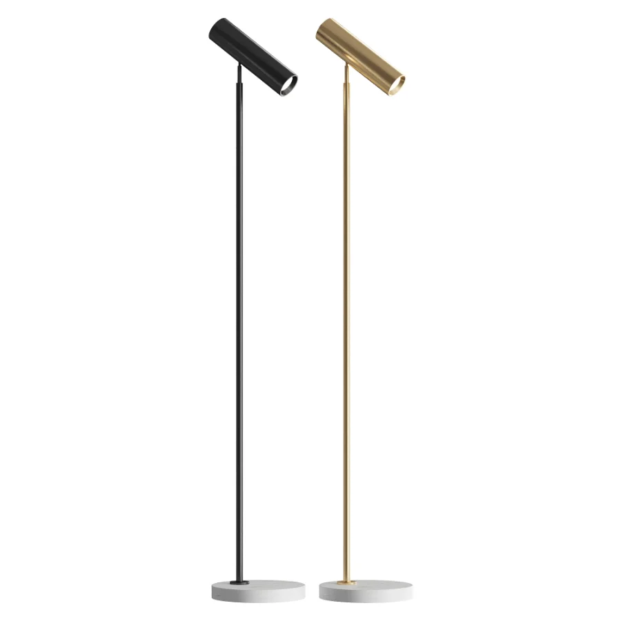 Thames Brass And White Floor Lamp - Image 1