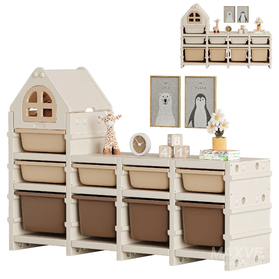 Toy shelving PTSTW9CL 9 boxes - Image 1