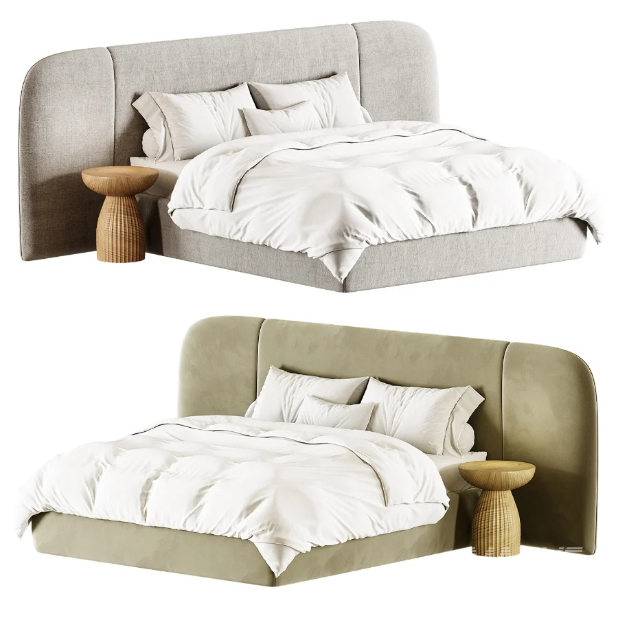 Julianne Upholstered Winged Bed - Image 2