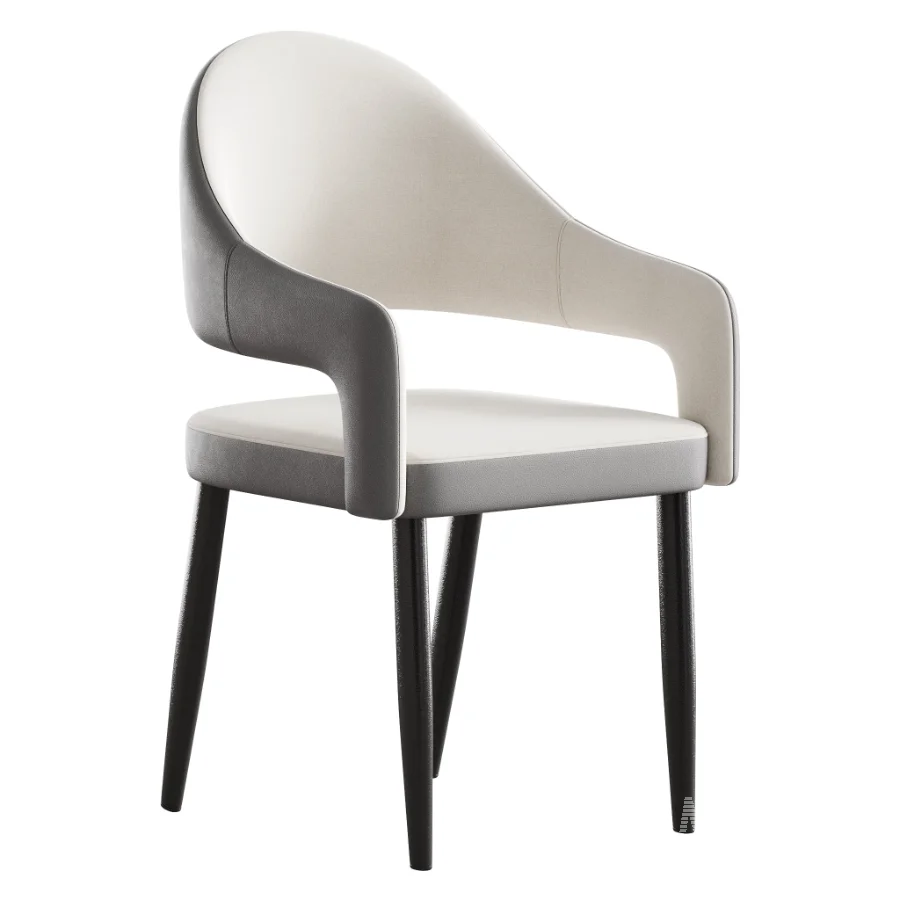 Nordic Style Metal Chair Open Back Dining Arm Chair - Image 3