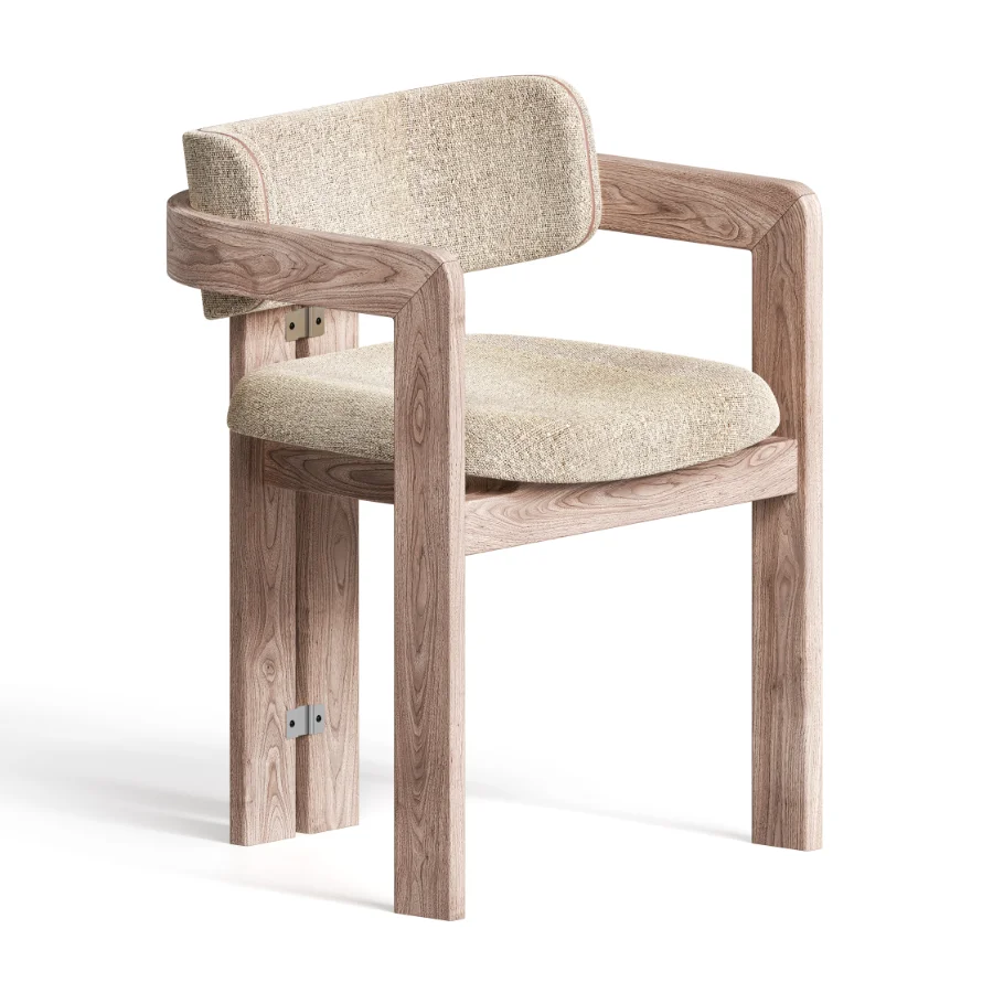CHAIR With Solid Curved Wooden Structure - Image 3