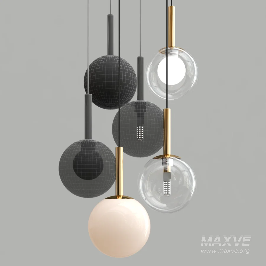 Glass ball pendant lamp - Image 4