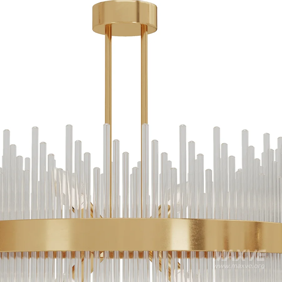 Sabina Satin Brass Round Chandelier - Image 2
