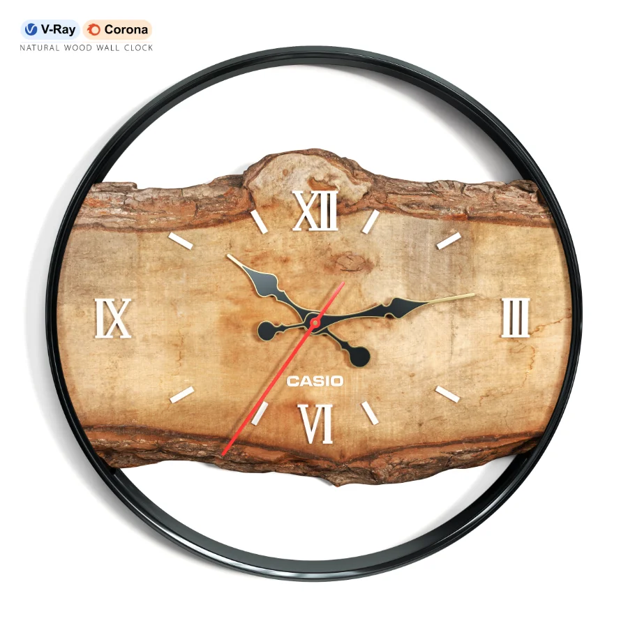 NATURAL WOOD WALL CLOCK - Image 1