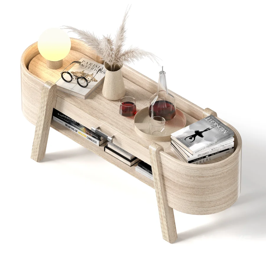 Decorative Set With Wooden Side Table - Image 3