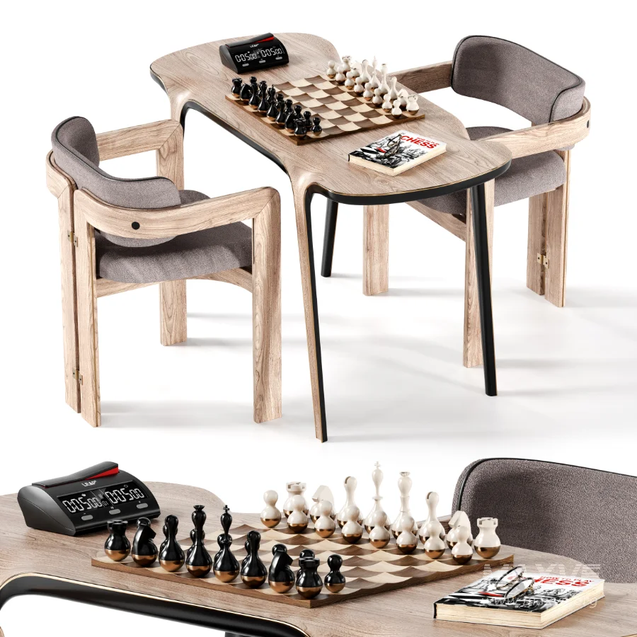 Chess Table and Chairs - Image 1