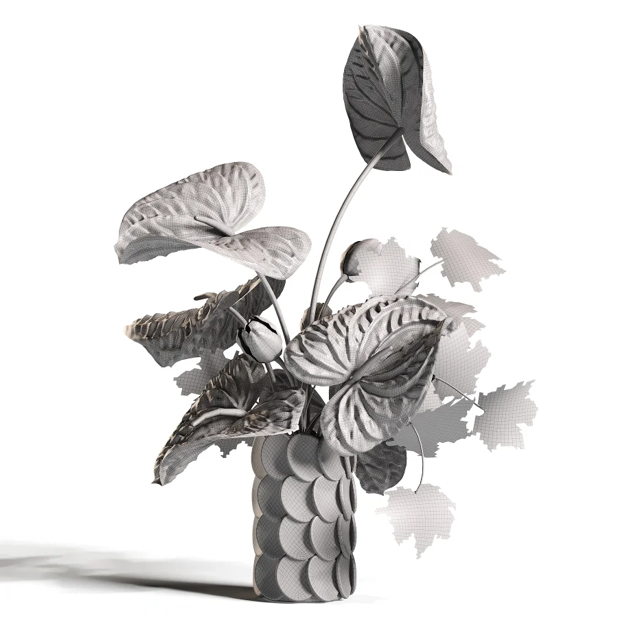 Burgundy Anthurium Arrangement 60 - Image 4