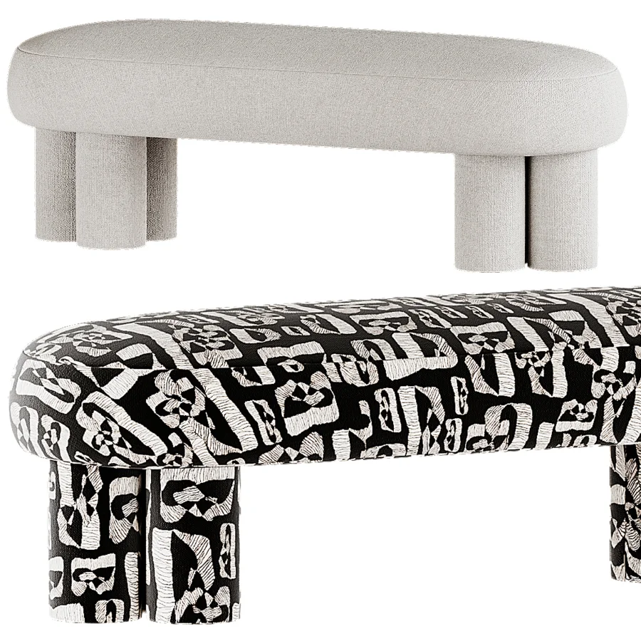 Estelle Stone Cream Ottoman - Image 5