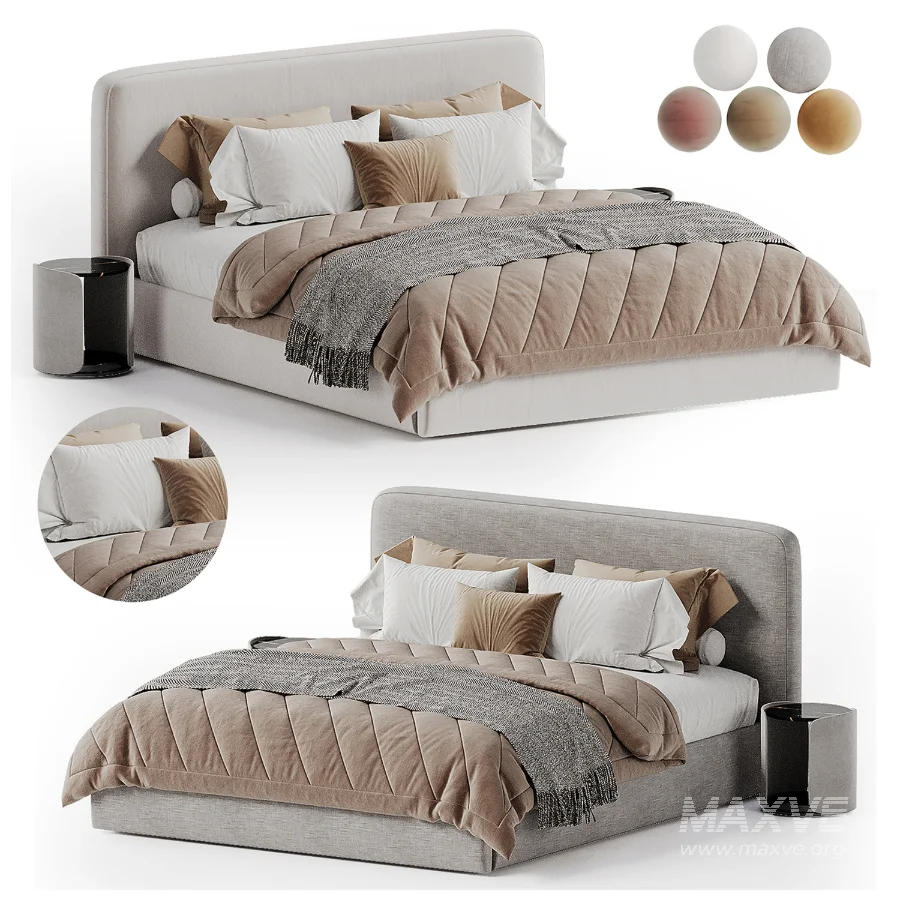 Abbyson Luxe Upholstered Bed - Image 4