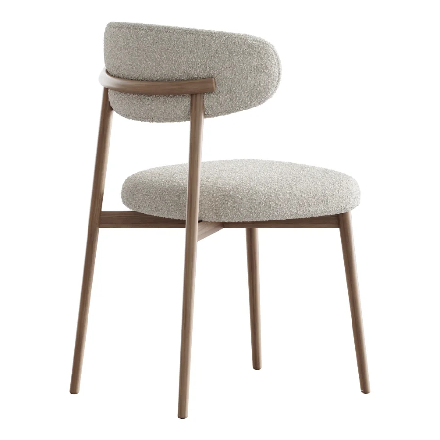 Modern Faux Leather Backrest Dining Chair with Oak Wood Legs - Image 6