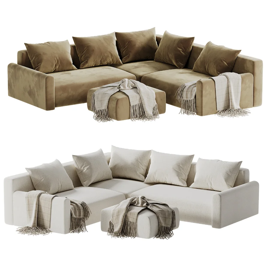 Corner sofa Kirmas 5 Velvet Eclipse divan - Image 4