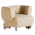 Antonella Stone Cream Woven Fabric Occasional Chair - Thumbnail 5