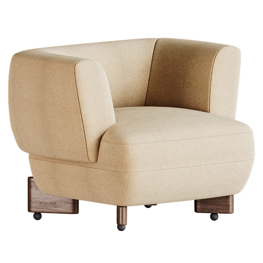 Antonella Stone Cream Woven Fabric Occasional Chair - Image 5