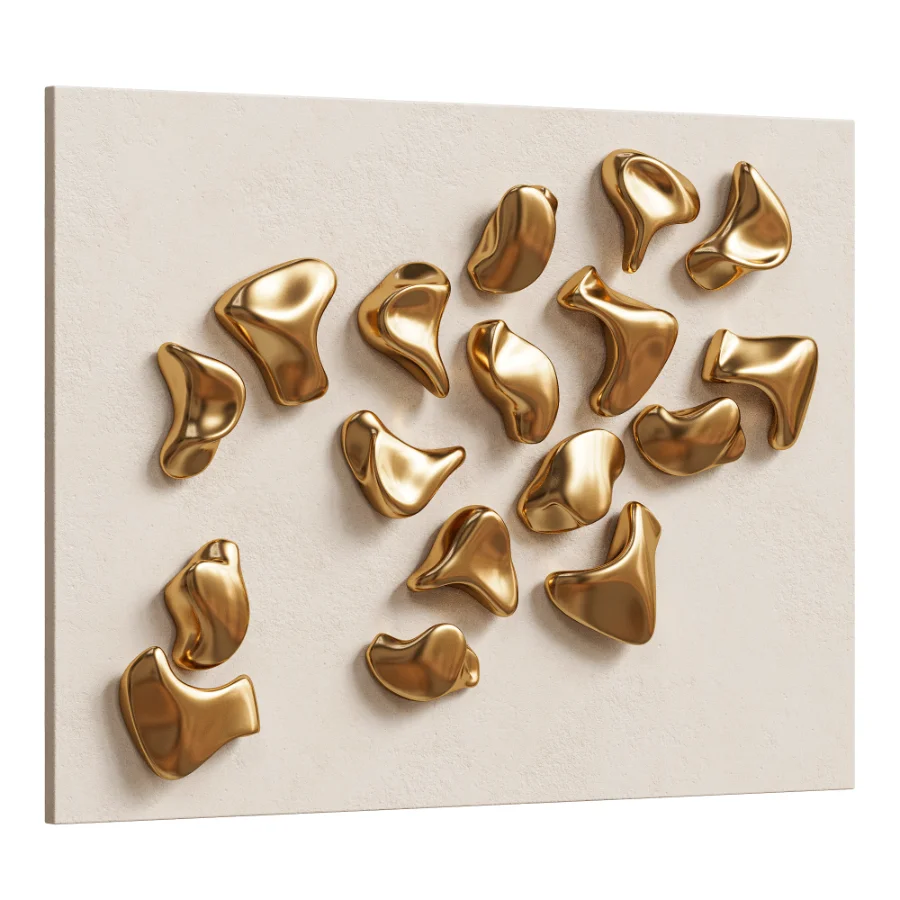 Gold Organic Wall Decor 04 - Image 1