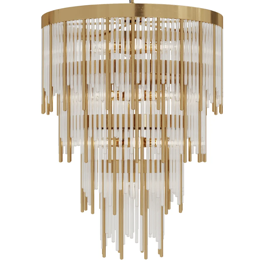 Glam Antique Bronze Waterfall Chandelier - Image 4