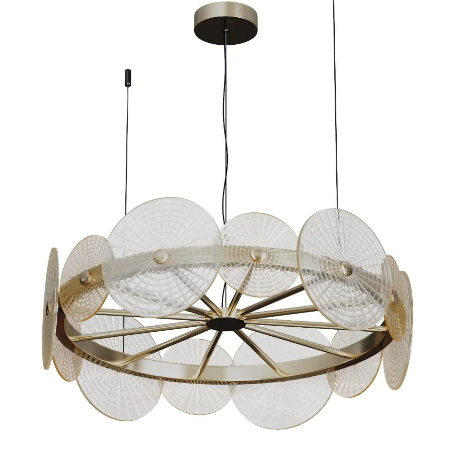 Dandelion gold and clear chandelier 01 - Image 1