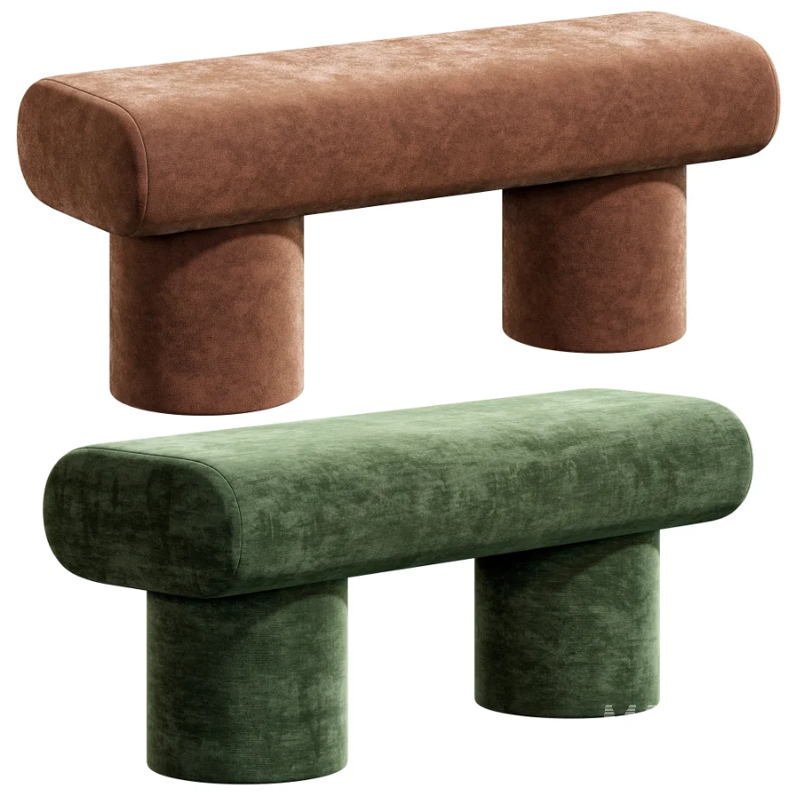 Plum Boucle Green Bench - Image 6