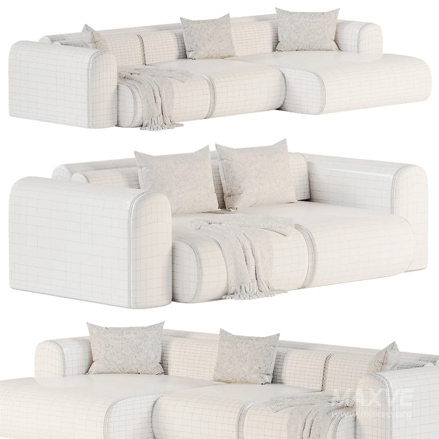 Modular sofa Mail3 Bucle Silver - Image 5