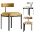 Industrial Velvet Dining Room Chair - Thumbnail 1