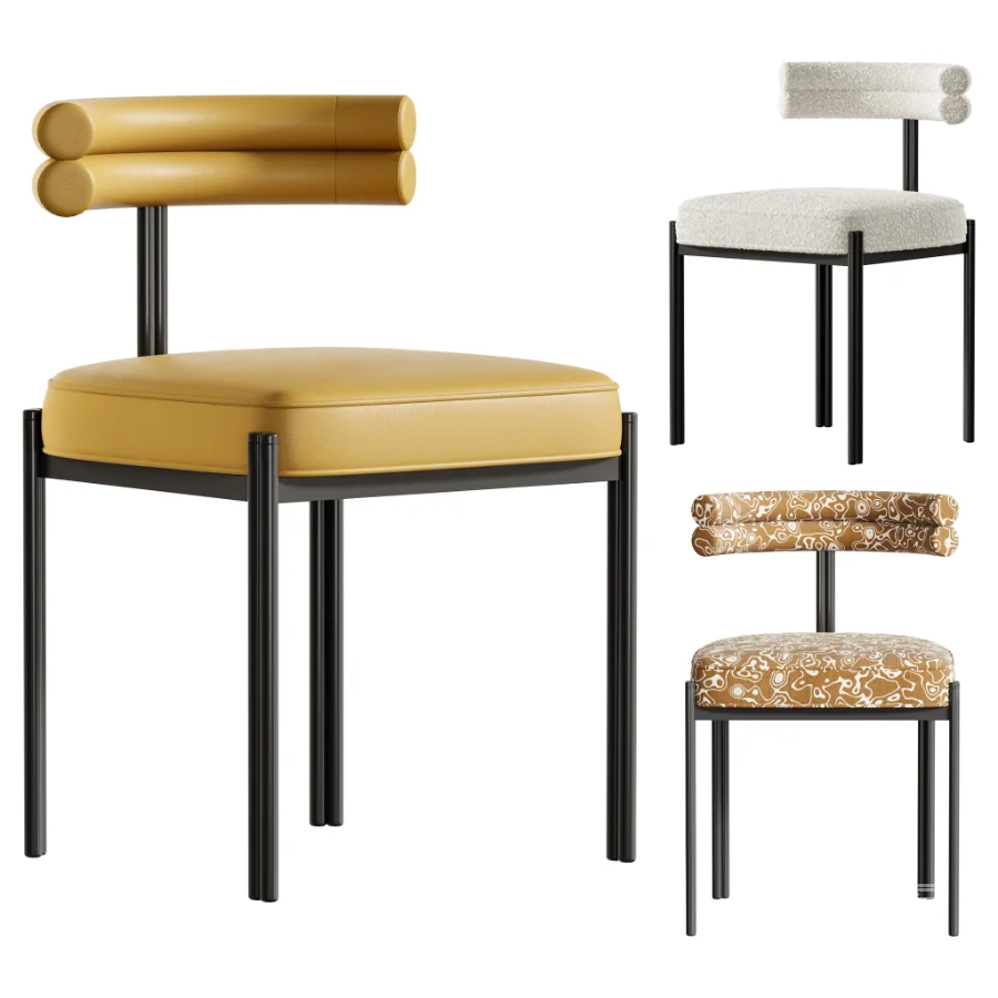 Industrial Velvet Dining Room Chair - Image 1