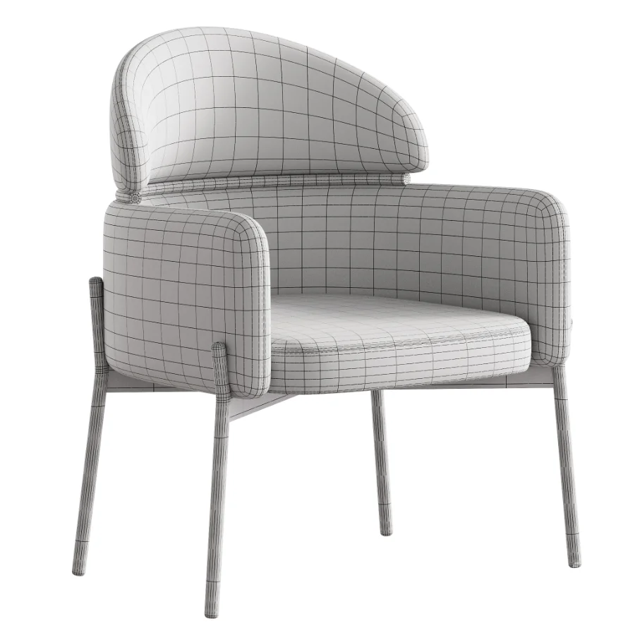 Simple Padded Arm Chair with Arms - Image 7