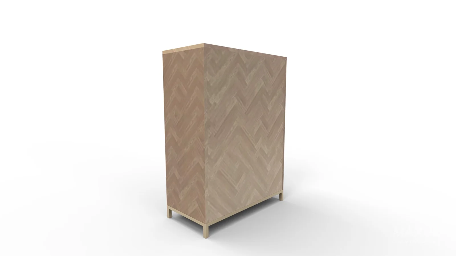 Herringbone Wood Accent Storage Cabinet With 2 Doors - Image 6