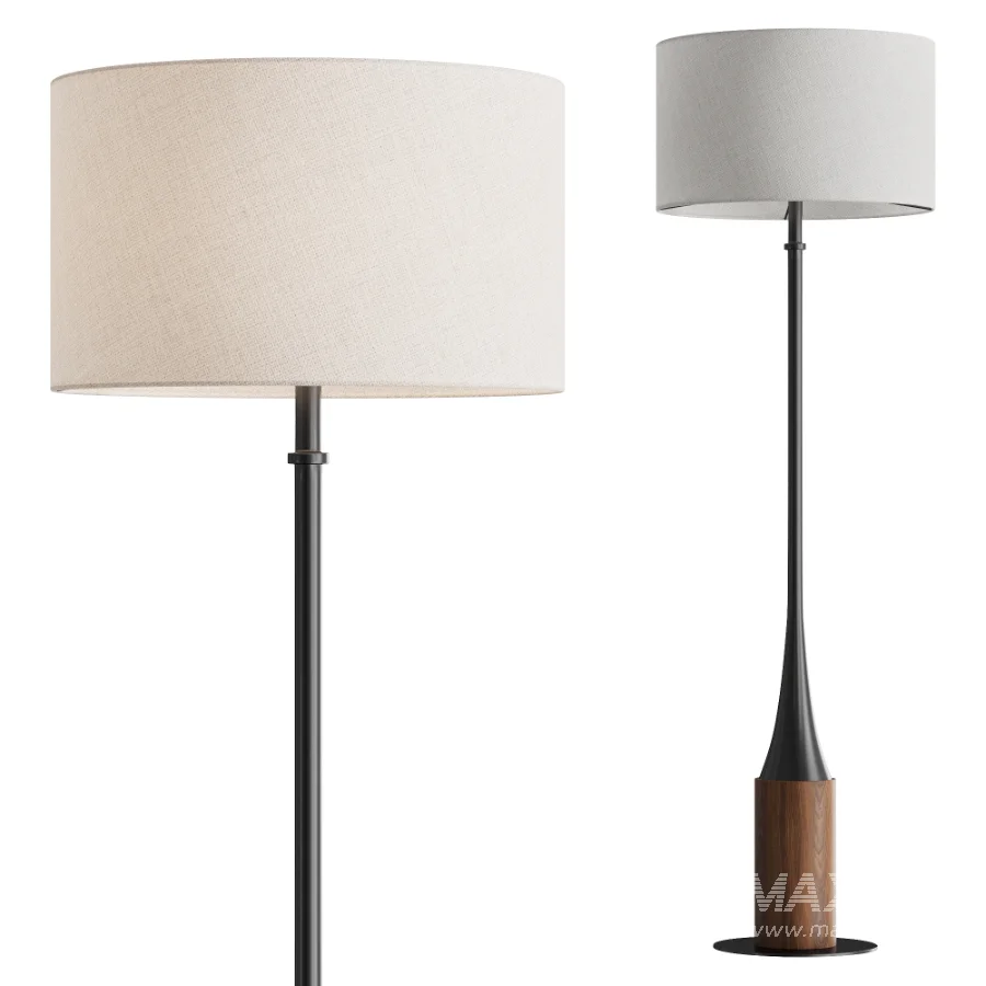 Charcoal Grey Metal Floor Lamp - Image 1