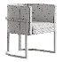 Parsons Arm Chair Leather Indoor Dining Chair with Gold Frame - Thumbnail 7