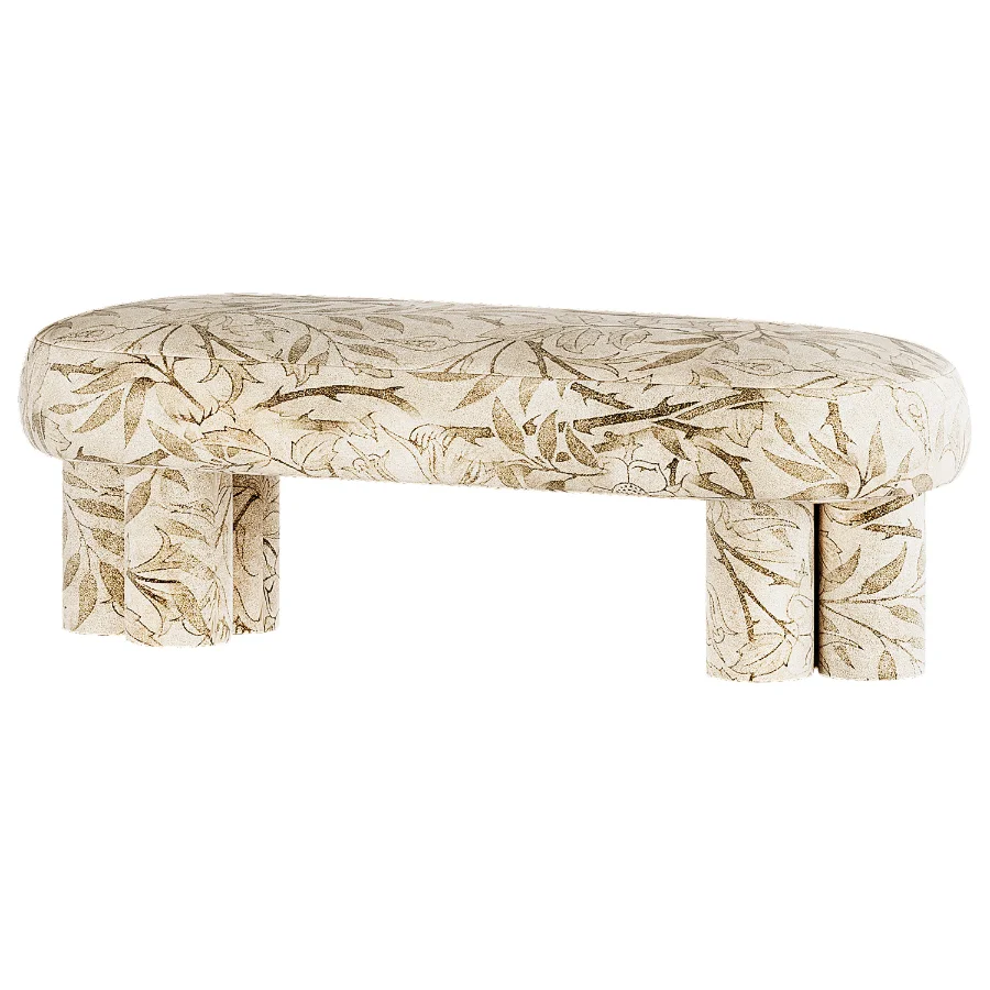 Estelle Stone Cream Ottoman - Image 4