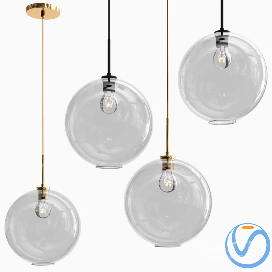 Sculptural Glass Globe Pendant - Image 1