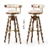 DYLAN Bar Chair With Wood And Golden Steel Body - Thumbnail 1
