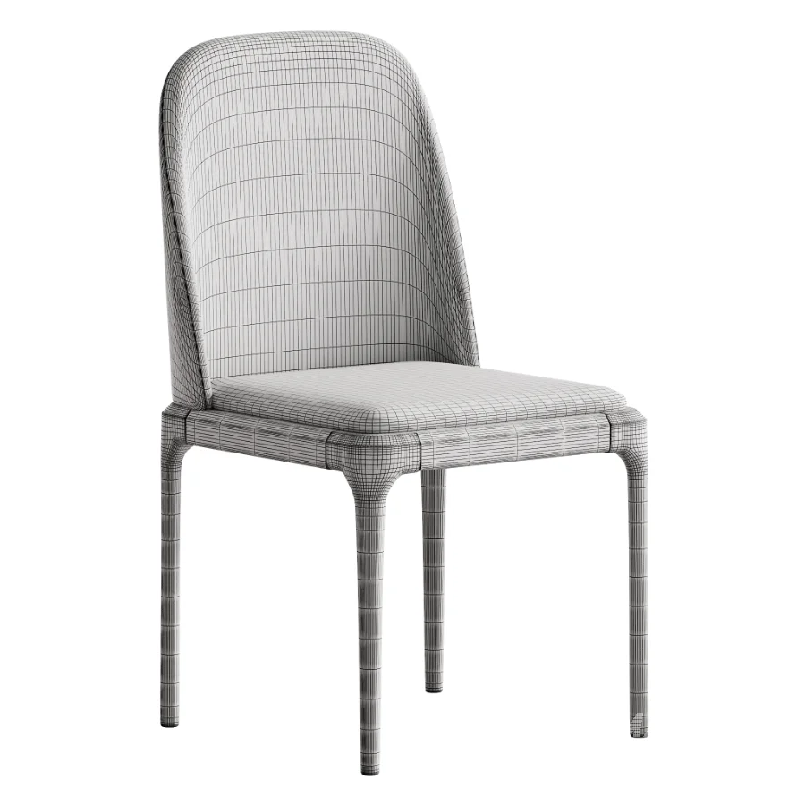 Leather Scandinavian Restaurant Side Chair - Image 7