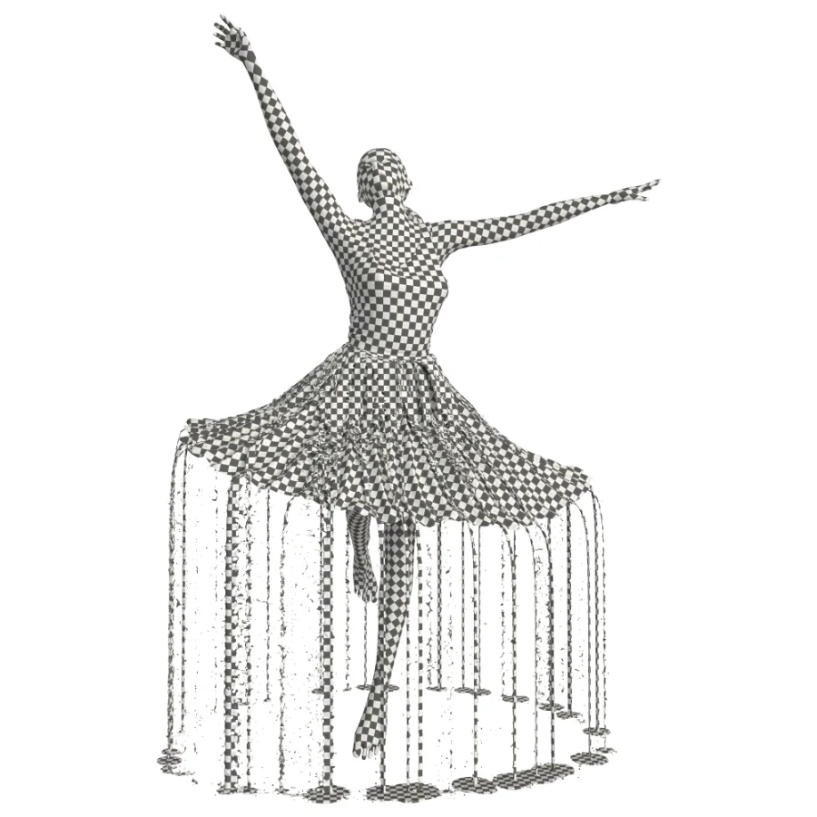 Golden Bronze Ballerina Water Fountain - Image 8