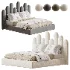 Nyasia Velvet Fabric Special Design Headboard Bed Frame - Thumbnail 5