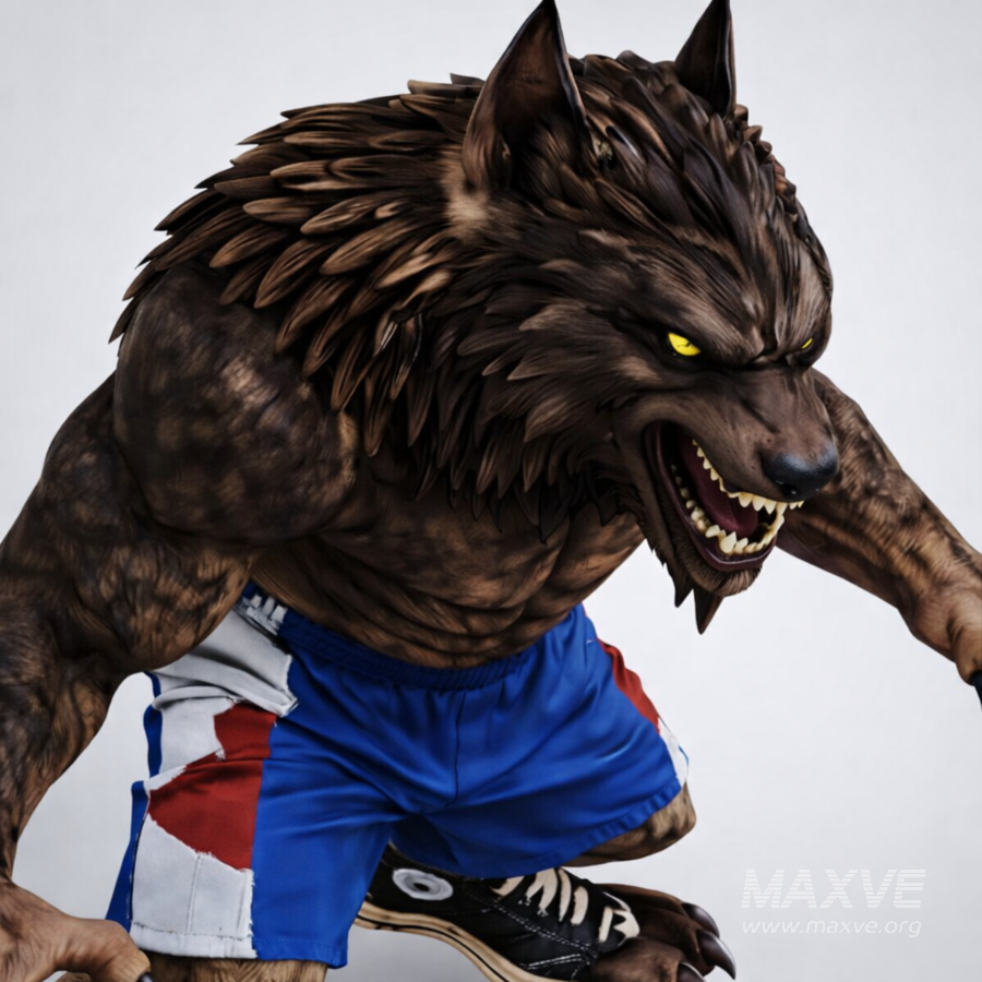 Realistic Muscular Werewolf Monster - Image 3